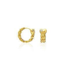 taştan yapılmış bükülmüş kalpli küpeler