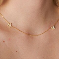 harfli kelebek kolye