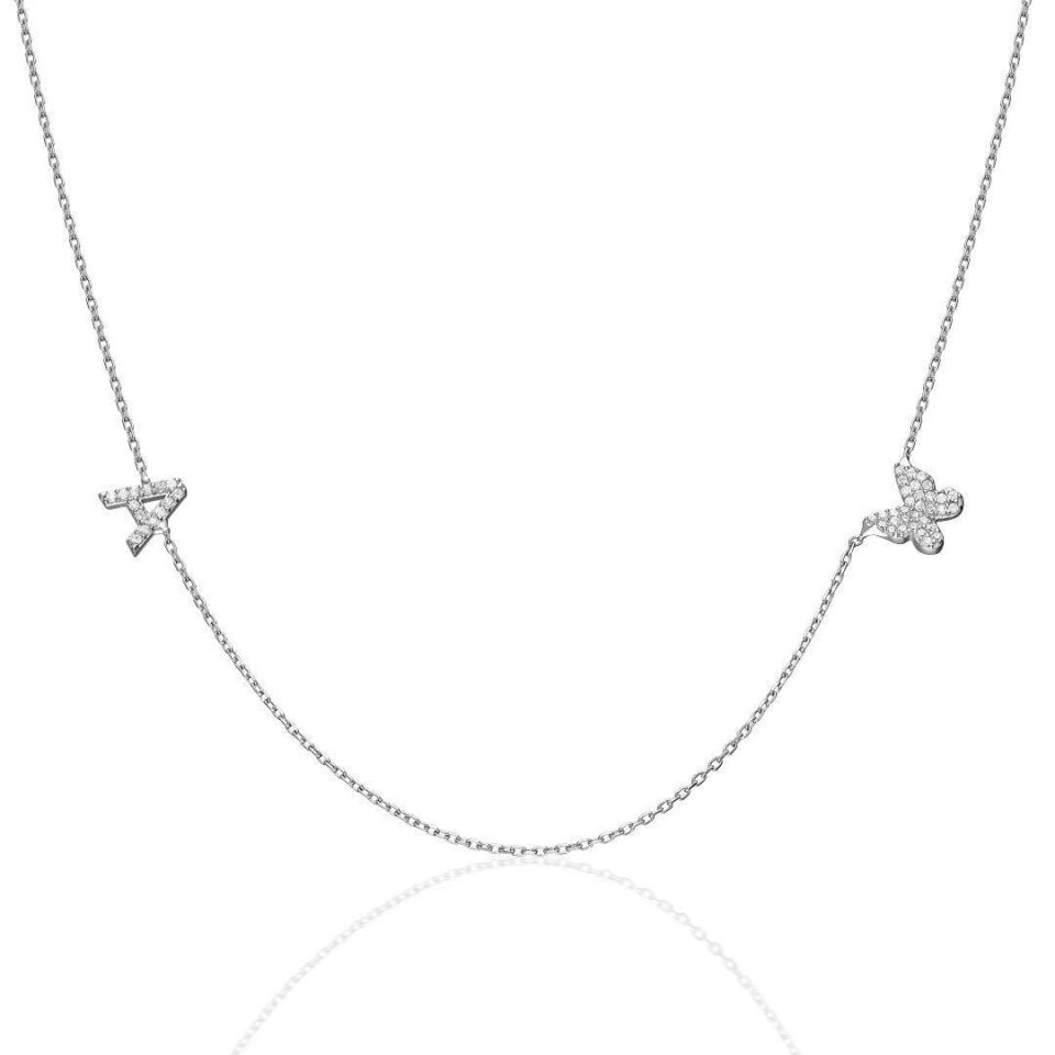 harfli kelebek kolye