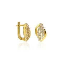 üç sıra taşlı küpeler