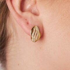 üç sıra taşlı küpeler