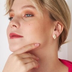 üç sıra taşlı küpeler