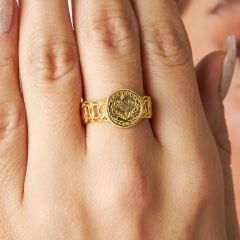 monogramlı bükülmüş yüzük