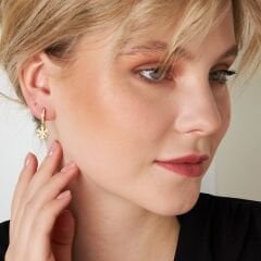 kar tanesi motifli küpeler