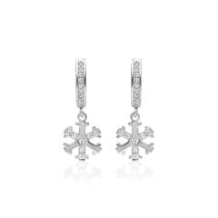 kar tanesi motifli küpeler