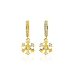 kar tanesi motifli küpeler