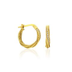 taşlı bükülmüş fantezi küpeler