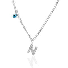 Tek Harfli Nazar Kolye - 925 GÜMÜŞ