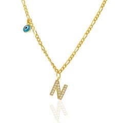 Tek Harfli Nazar Kolye - 925 GÜMÜŞ