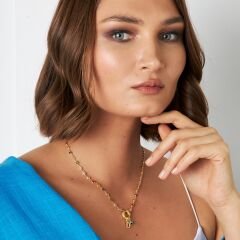 Nazar Harfli Rengarenk Kolye - 925 GÜMÜŞ