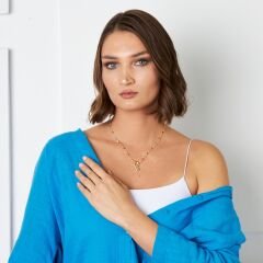 Nazar Harfli Rengarenk Kolye - 925 GÜMÜŞ