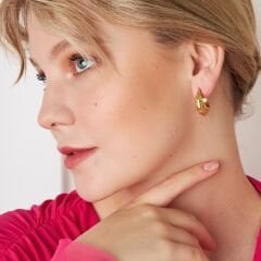 petek tasarımlı küpeler