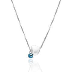 Nazarlı Kalp Kolye - 925 GÜMÜŞ