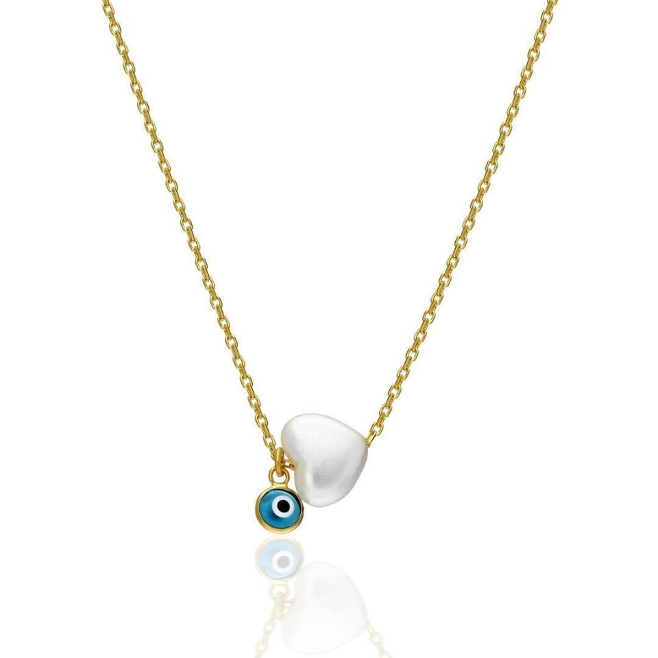 Nazarlı Kalp Kolye - 925 GÜMÜŞ