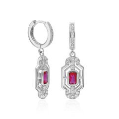 renkli baget taşlı küpe