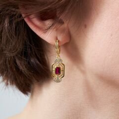 renkli baget taşlı küpe