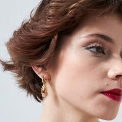 renkli baget taşlı küpe