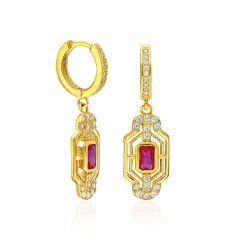 renkli baget taşlı küpe