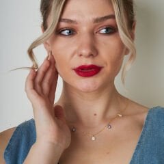 Nazar Damlası Sıralı Kolye - 925 GÜMÜŞ