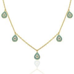 beş damla su damlası kolyesi