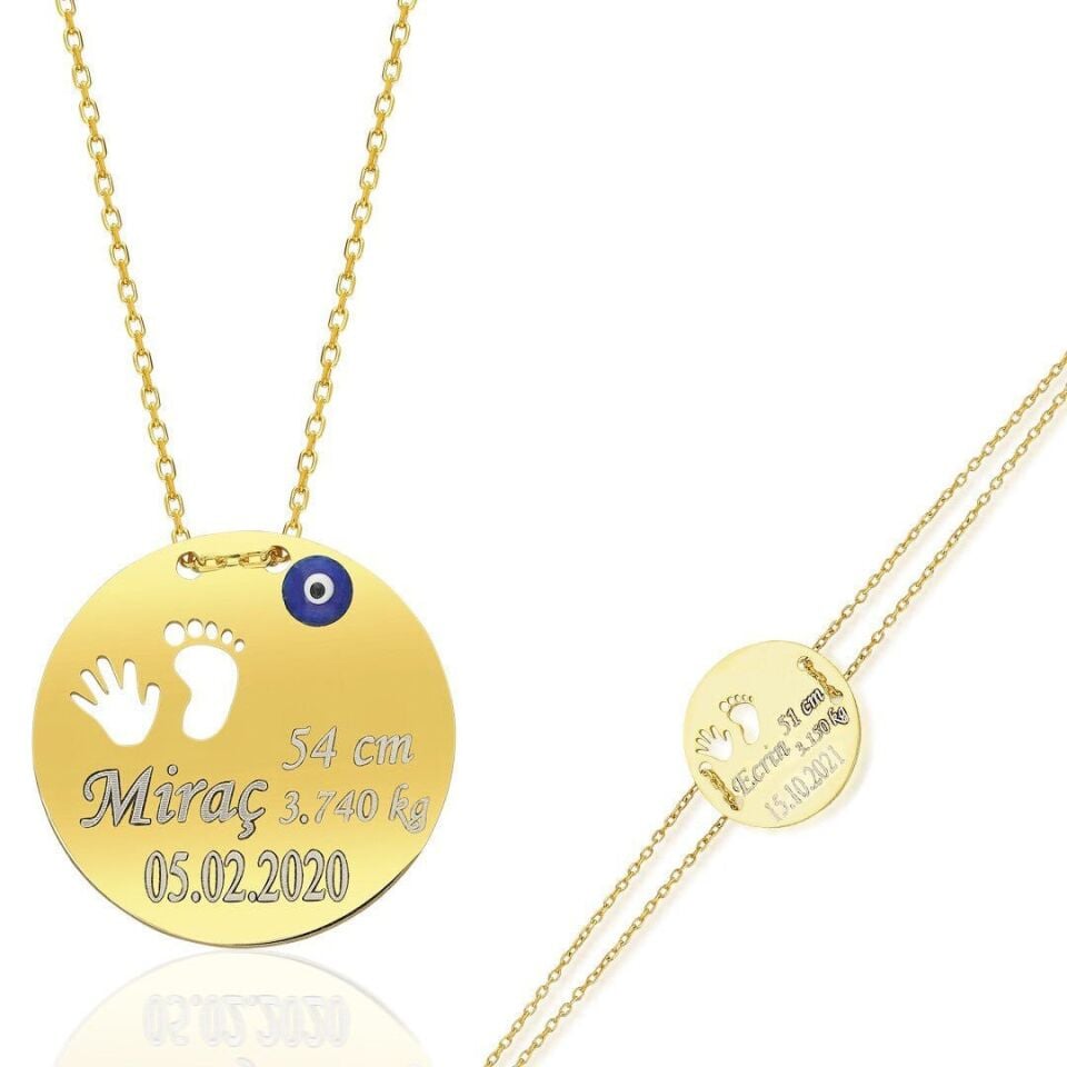 Basit Plaketli Yenidoğan Seti - 925 Ayar Gümüş