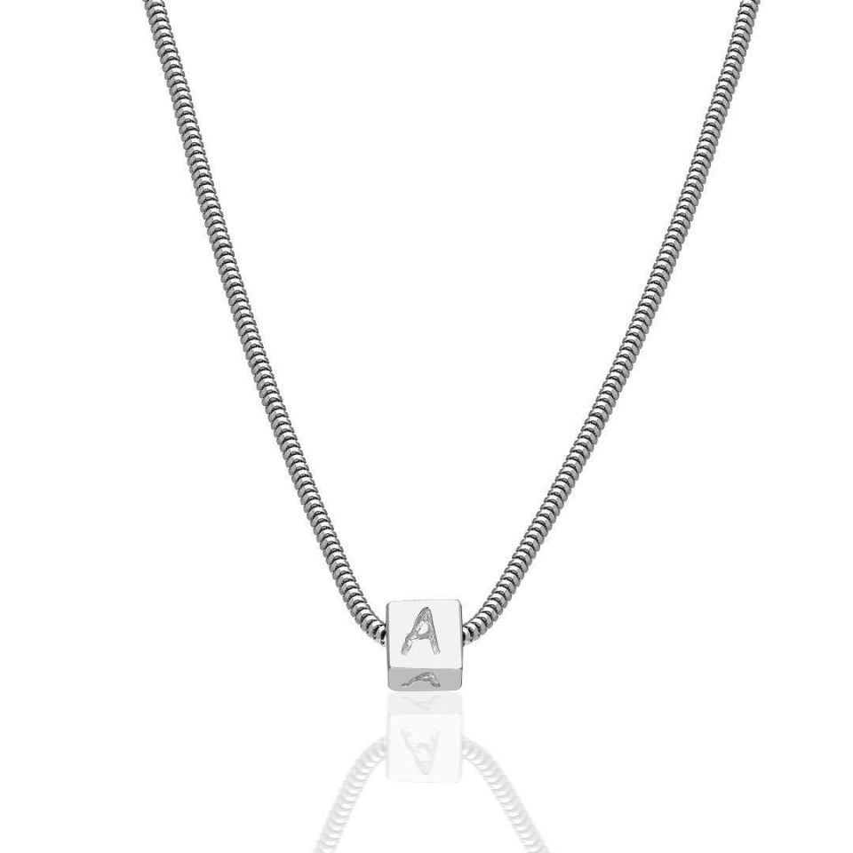 İsim Kolyesi Zar Harf Kolyesi - 925 Ayar Gümüş
