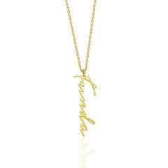 isim kolyesi - dikey - el yazısı kolye