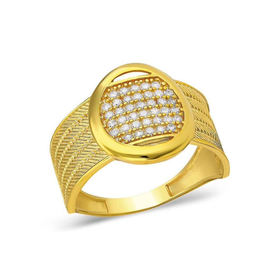 beş sıra taşlı örgülü yüzük