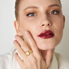 beş sıra taşlı örgülü yüzük