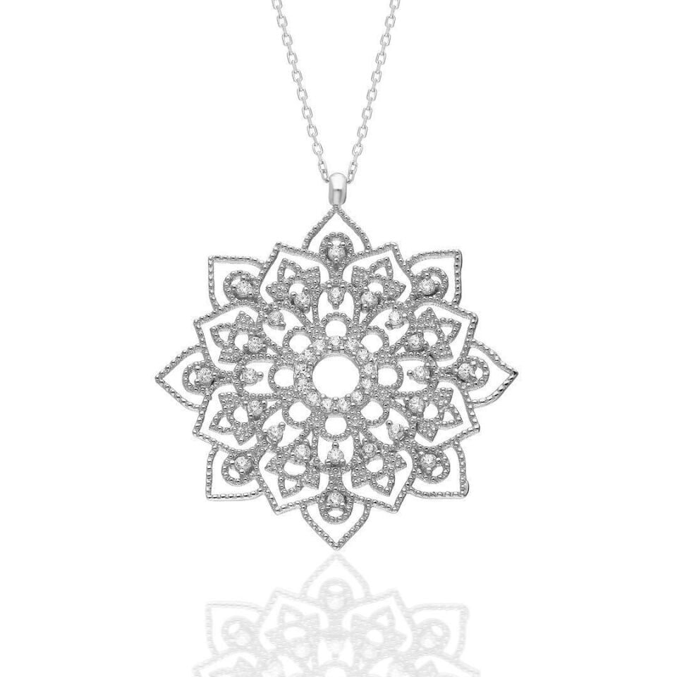 Yaşam Çiçeği Kolyesi - 925 Ayar Gümüş