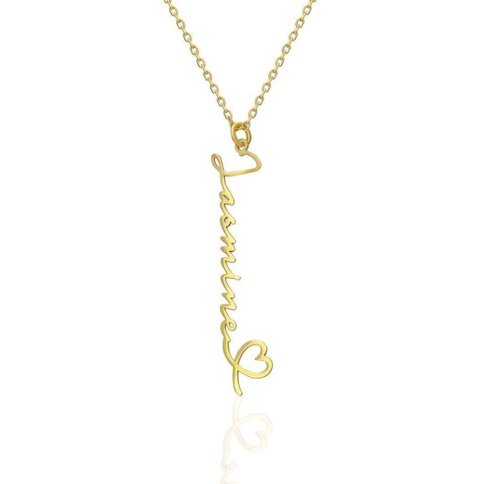 Kalp Sembollü İsim Kolyesi - 925 Ayar Gümüş