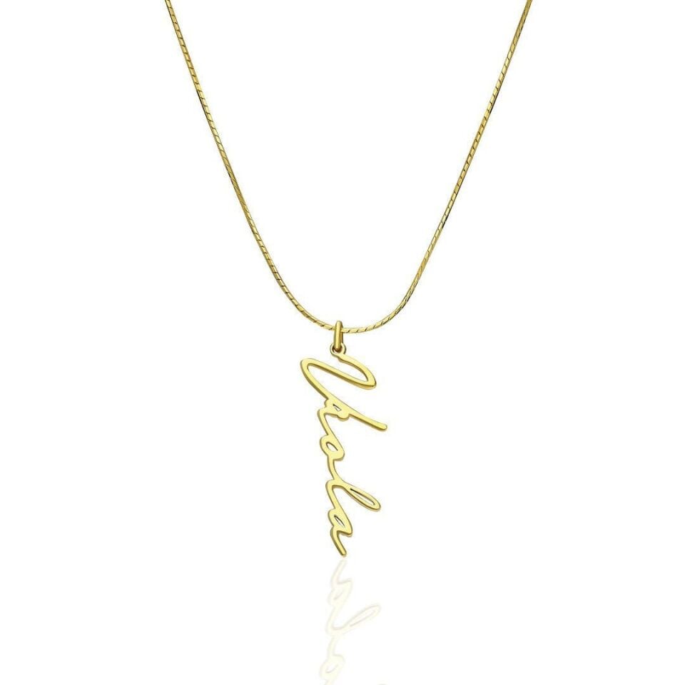 İsim Kolyesi İsim Kolyesi Balıksırtı Desenli - 925 Ayar Gümüş