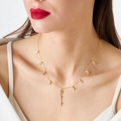 baget taşlı isim kolyesi