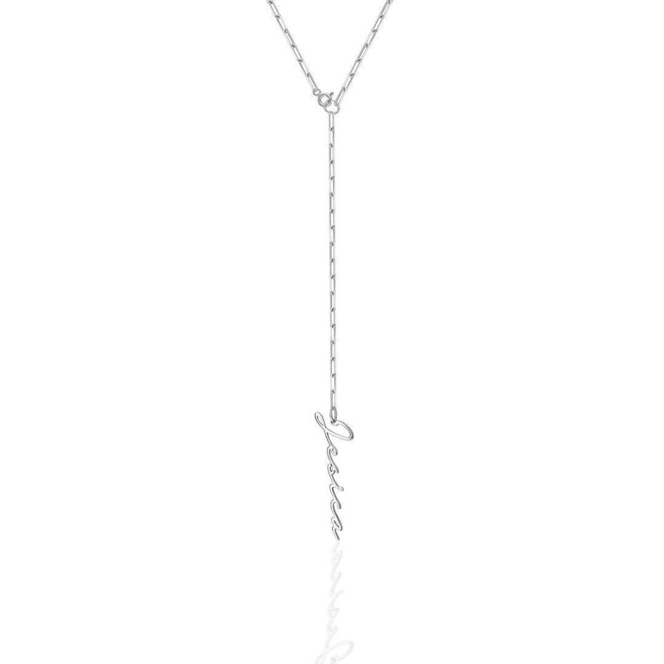İsim Kolyesi Uzun Kolye İsim Kolyesi - 925 Ayar Gümüş