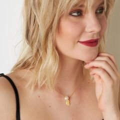 isim kolyesi - incili kalp isim kolyesi