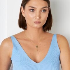 İsim kolyesi - el yazısıyla yazılmış ismin yazılı olduğu yonca kolye