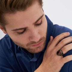 baykuş modeli renkli taş yüzük