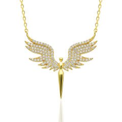 taşlı melek kanadı kolye