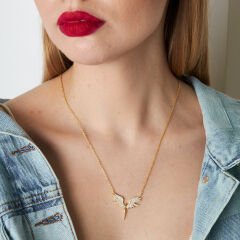 taşlı melek kanadı kolye