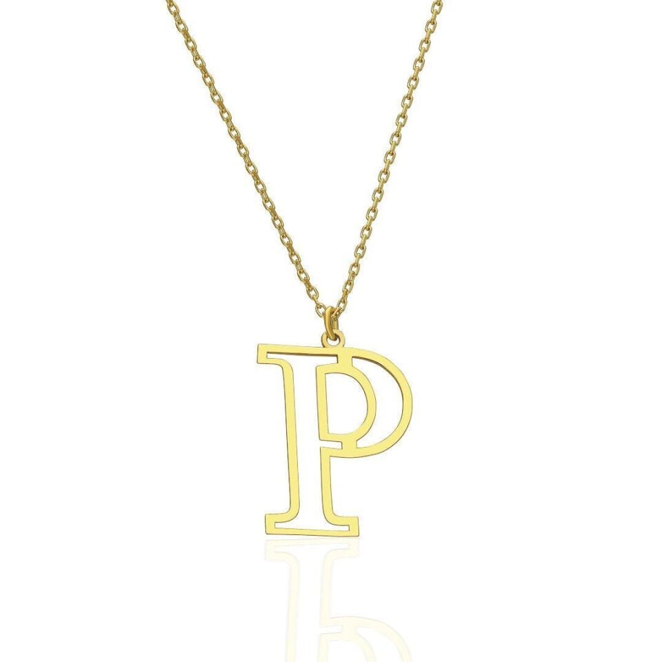 İsim Kolyesi Harf Kolyesi Taşsız - 925 Ayar Gümüş