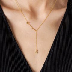 isim kolyesi - harf imzalı y şeklinde kolye - isim - 1