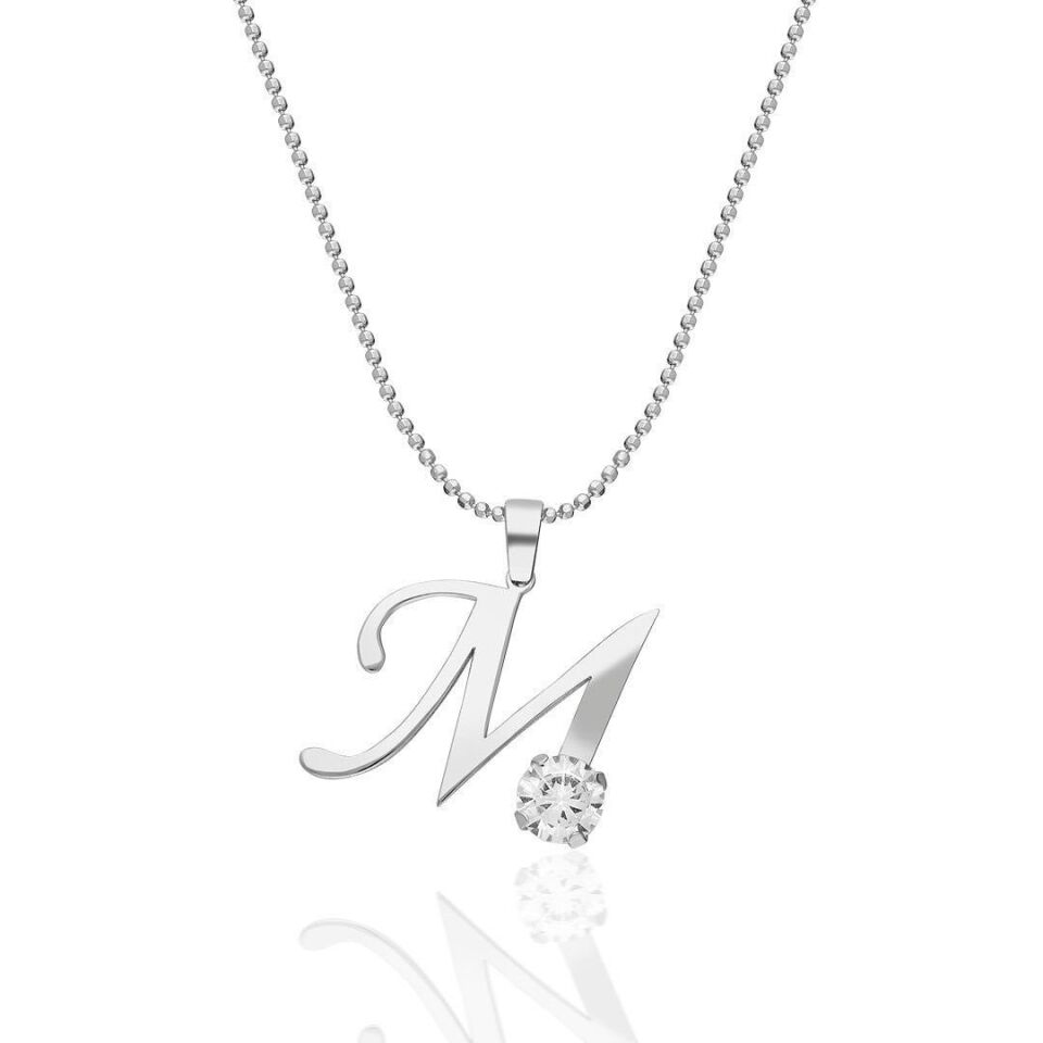 İsim Kolyesi Tek Harfli Kolye - 925 Ayar Gümüş