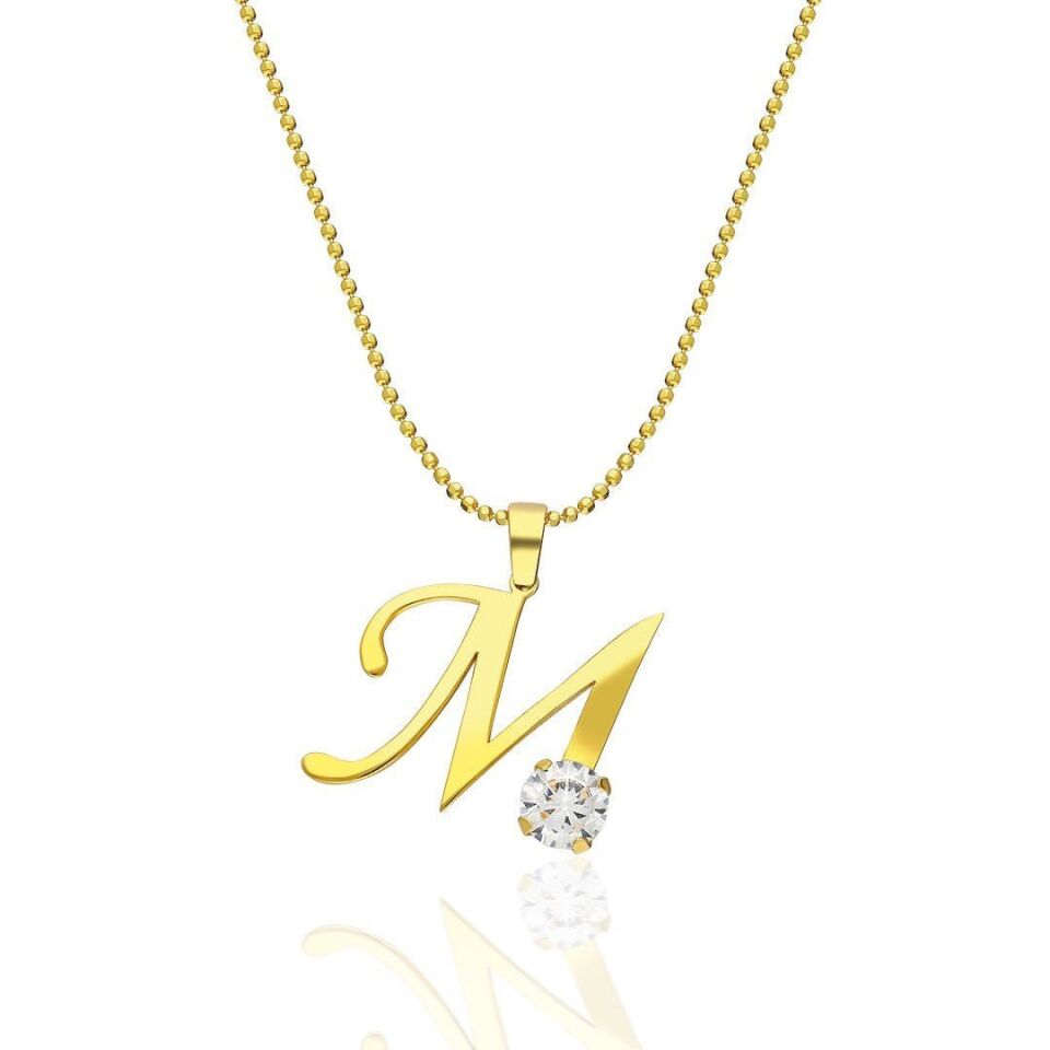 İsim Kolyesi Tek Harfli Kolye - 925 Ayar Gümüş