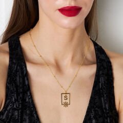 isim kolyesi - kar taneleri - harf kolyesi