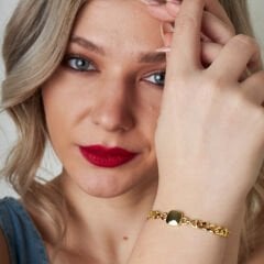 basit kare model iki zincirli bileklik