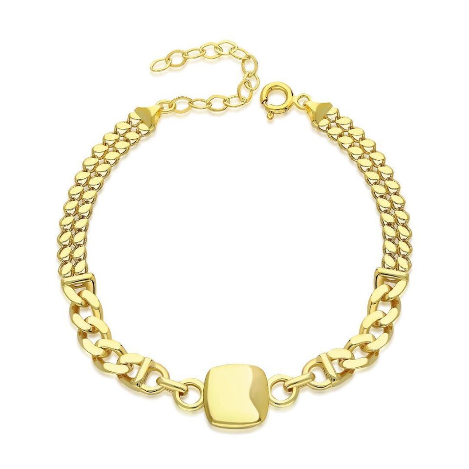 basit kare model iki zincirli bileklik