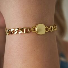 basit kare model iki zincirli bileklik