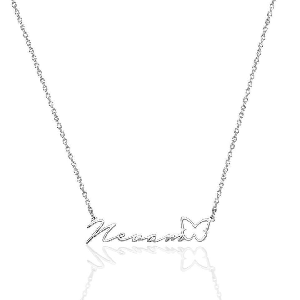 İsim Kolyesi Kelebek İsim Kolyesi - 925 Ayar Gümüş