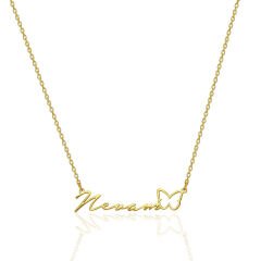 isim kolyesi - kelebek isim kolyesi