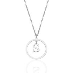 isim kolyesi - yuvarlak asılı harf kolyesi